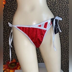 🦋B2G1🦋MIDNIGHT BALLERINA Candy Cane Side Tie Thong Bottom O/S Dance Wear